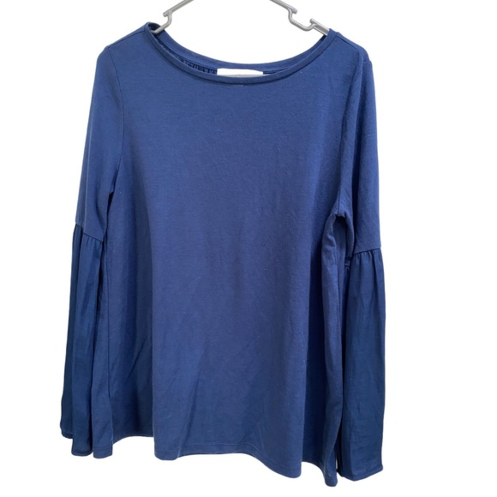 Ann Taylor LOFT Womens Top, Long‎ Bell Sleeves Navy Blue Size Medium